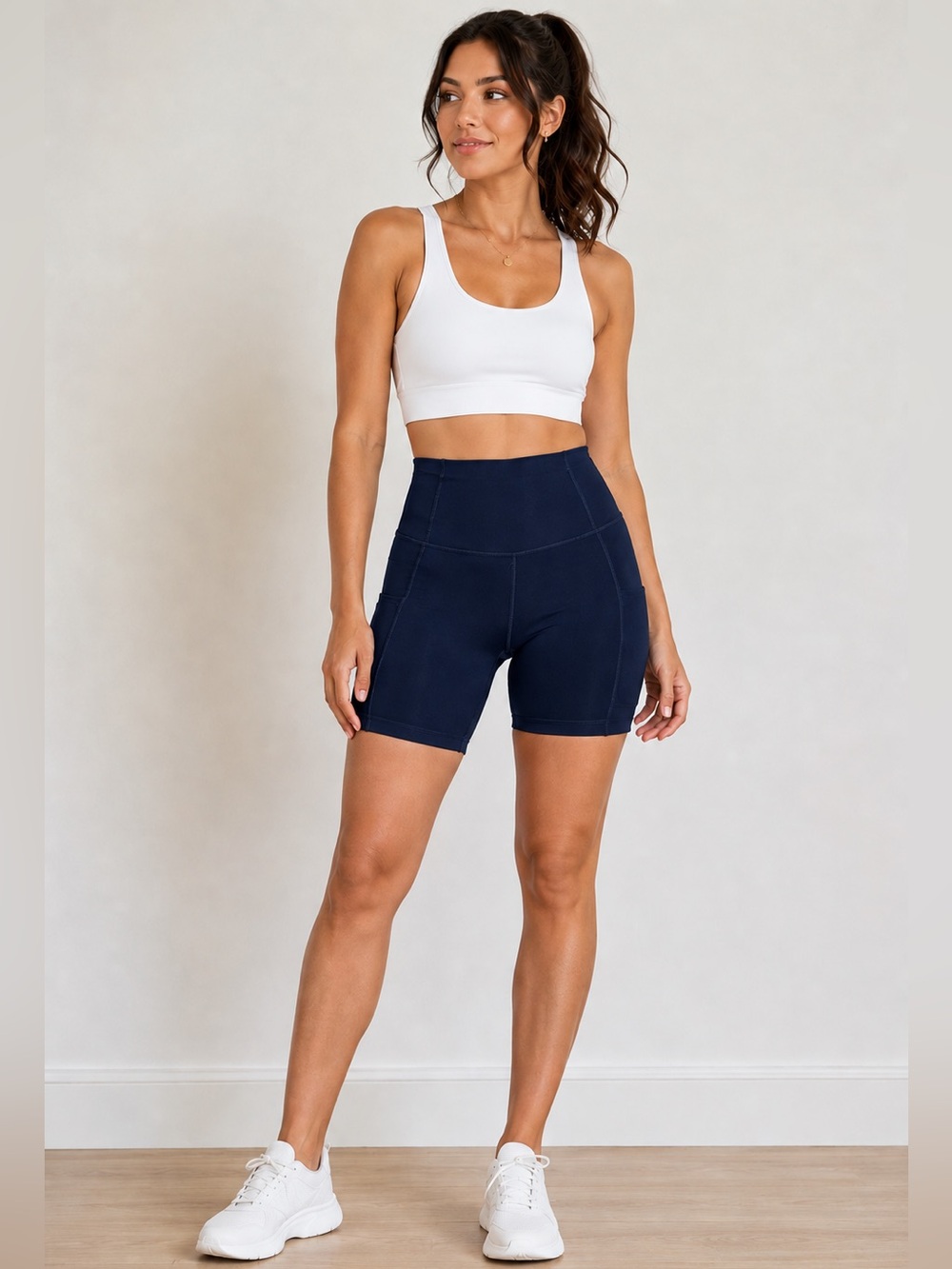 Splits 59 XS Navy High Rise Bike Shorts Compression Athletic Pocket Shorts